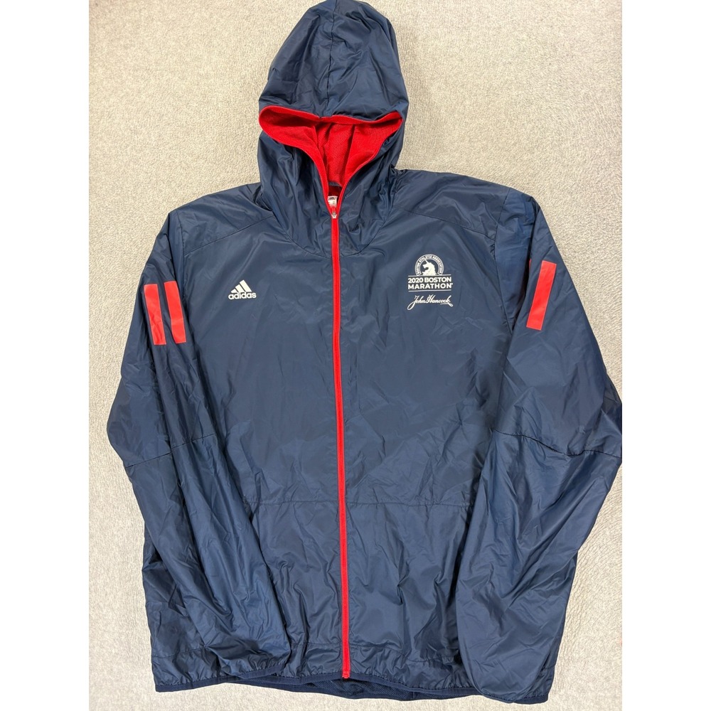 Boston Marathon 2020 Adidas Full Zip Windbreaker Running Jacket (Men's 2XL) Blue